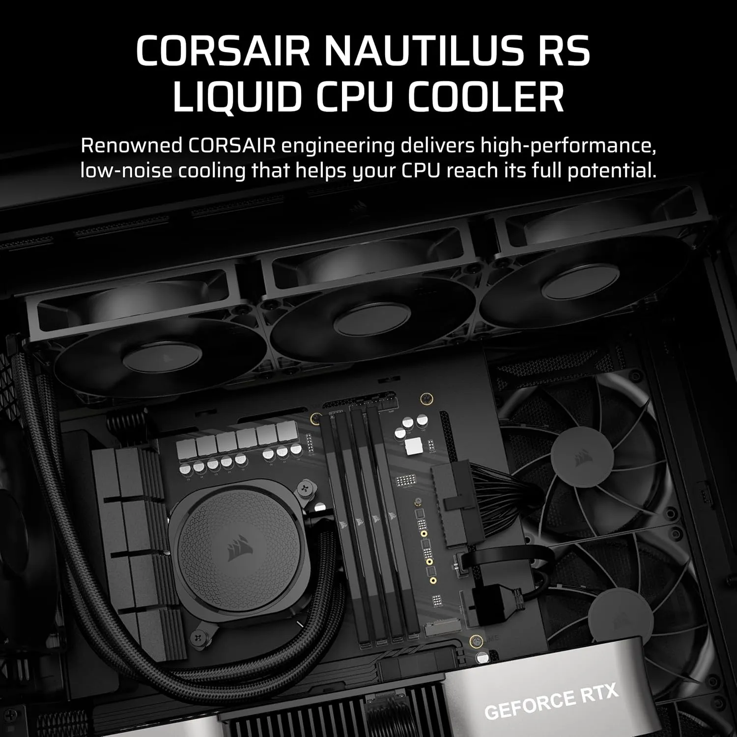 CORSAIR Nautilus 360 RS Liquid CPU Cooler – 360mm AIO – Low-Noise – Direct Motherboard Connection – Daisy-Chain – Intel LGA 1851/1700, AMD AM5/AM4 – 3X RS120 Fans Included – Black