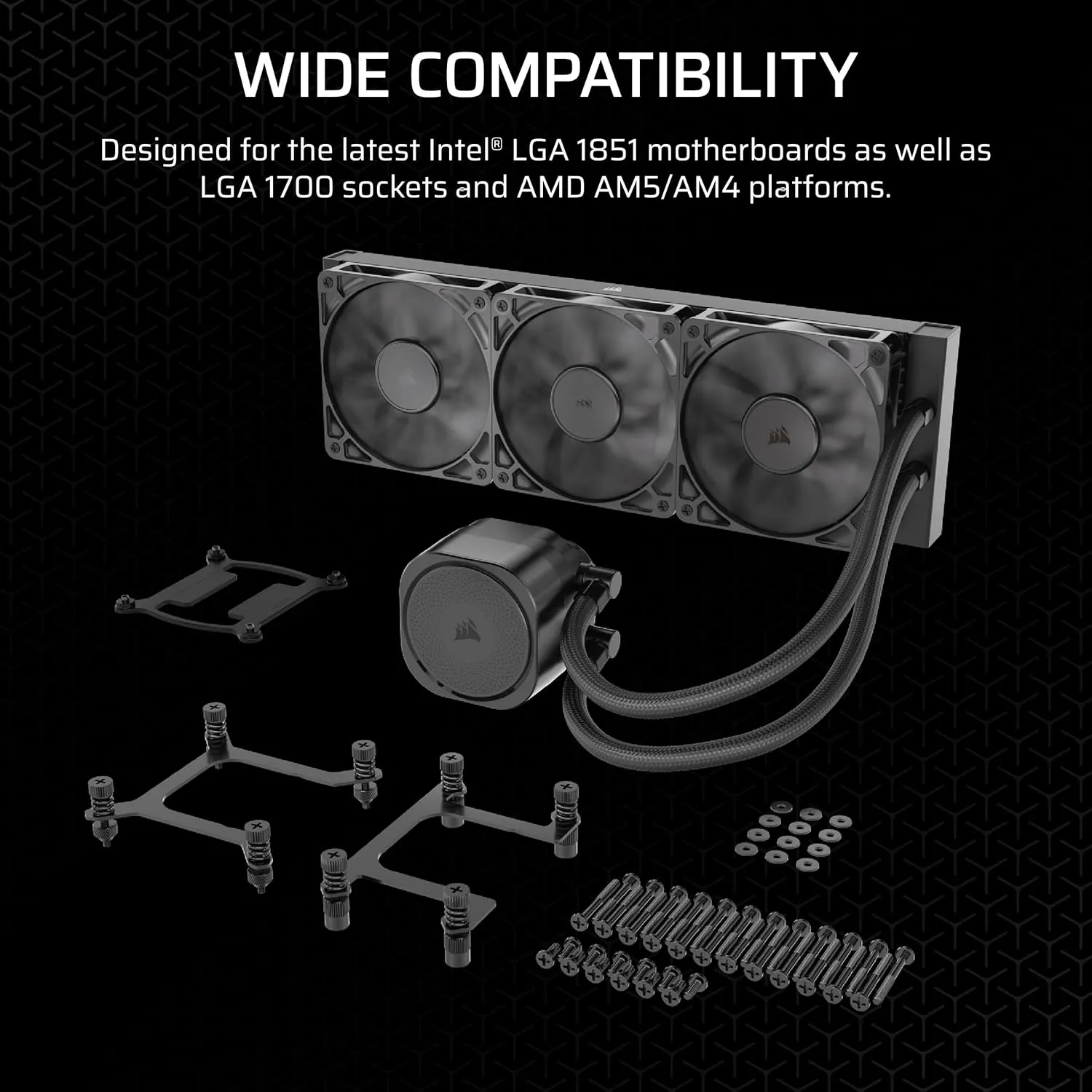 CORSAIR Nautilus 360 RS Liquid CPU Cooler – 360mm AIO – Low-Noise – Direct Motherboard Connection – Daisy-Chain – Intel LGA 1851/1700, AMD AM5/AM4 – 3X RS120 Fans Included – Black