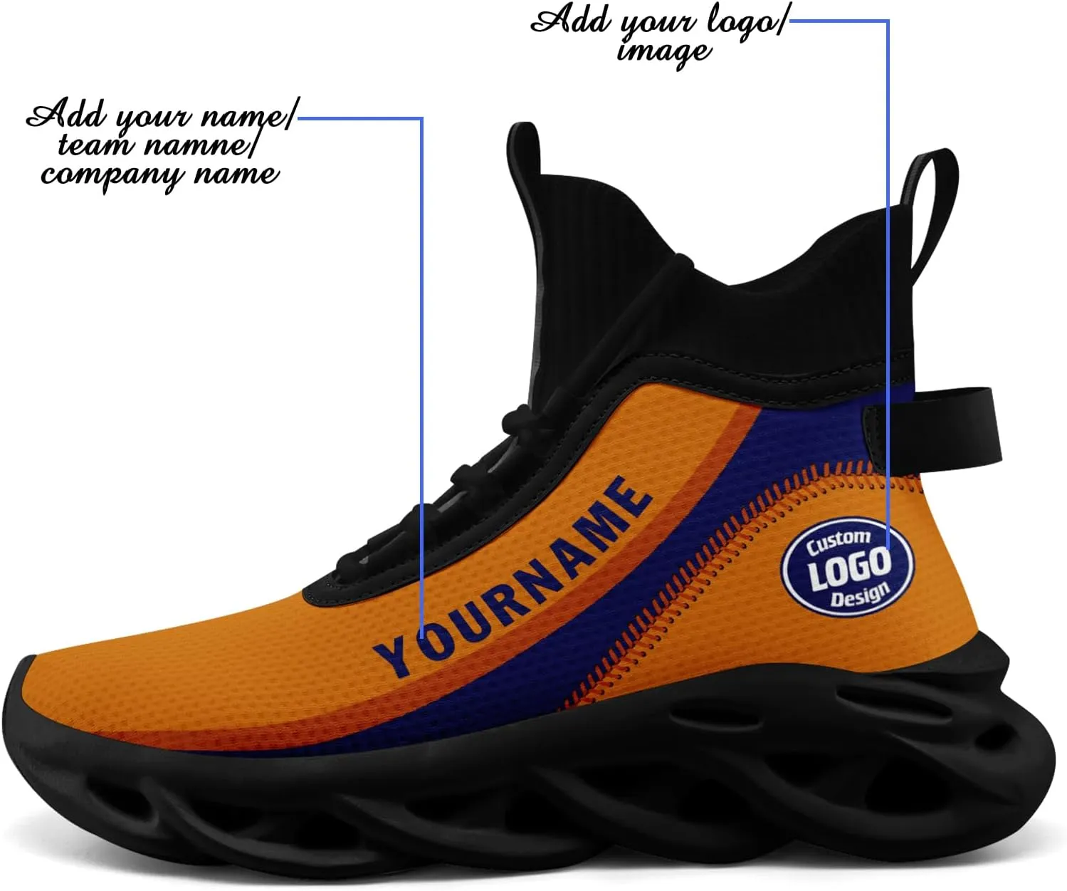 Custom Men Athletic Walking Running Tennis Shoes Fashion Women Hightop Breathable Lightweight Sneaker Unisex Baseball Shoes