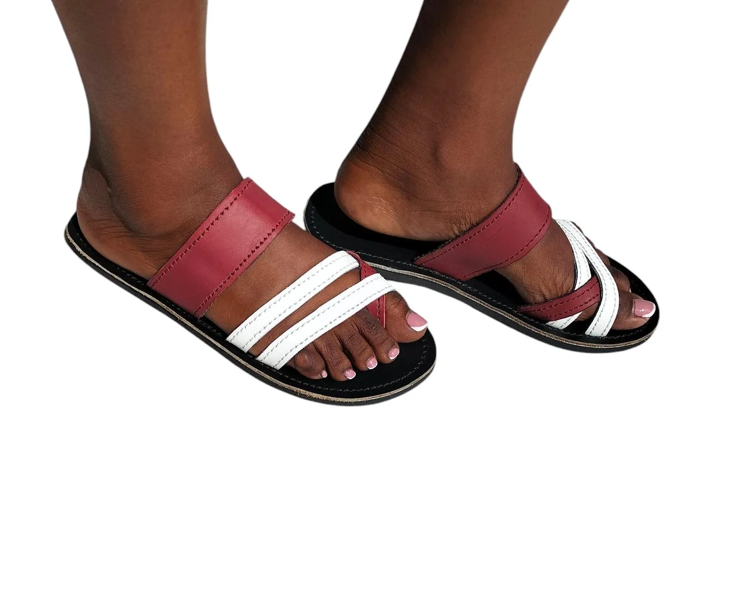 CUSTOMIZED Pure leather Sandals/Authentic Maasai-Style Leather Flip-Flops Women/Boho Beach Sandals/Comfortable Summer Sandal African Gifts