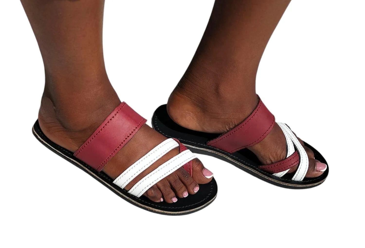 CUSTOMIZED Pure leather Sandals/Authentic Maasai-Style Leather Flip-Flops Women/Boho Beach Sandals/Comfortable Summer Sandal African Gifts