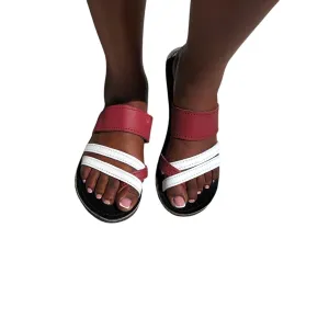 CUSTOMIZED Pure leather Sandals/Authentic Maasai-Style Leather Flip-Flops Women/Boho Beach Sandals/Comfortable Summer Sandal African Gifts