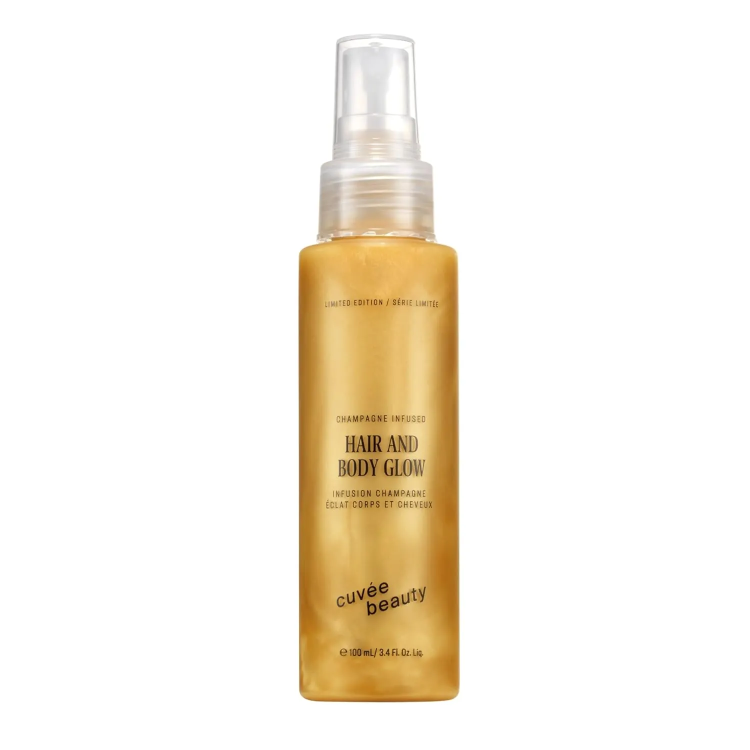 CUVÉE BEAUTY Cuvee Hair and Body Glow - 3 fl oz - Hydrates Hair & Skin with Light Shimmer, Tames Frizz   Adds Shine - Champagne-Infused Formula with Resveratrol & Ceramides - Color Safe
