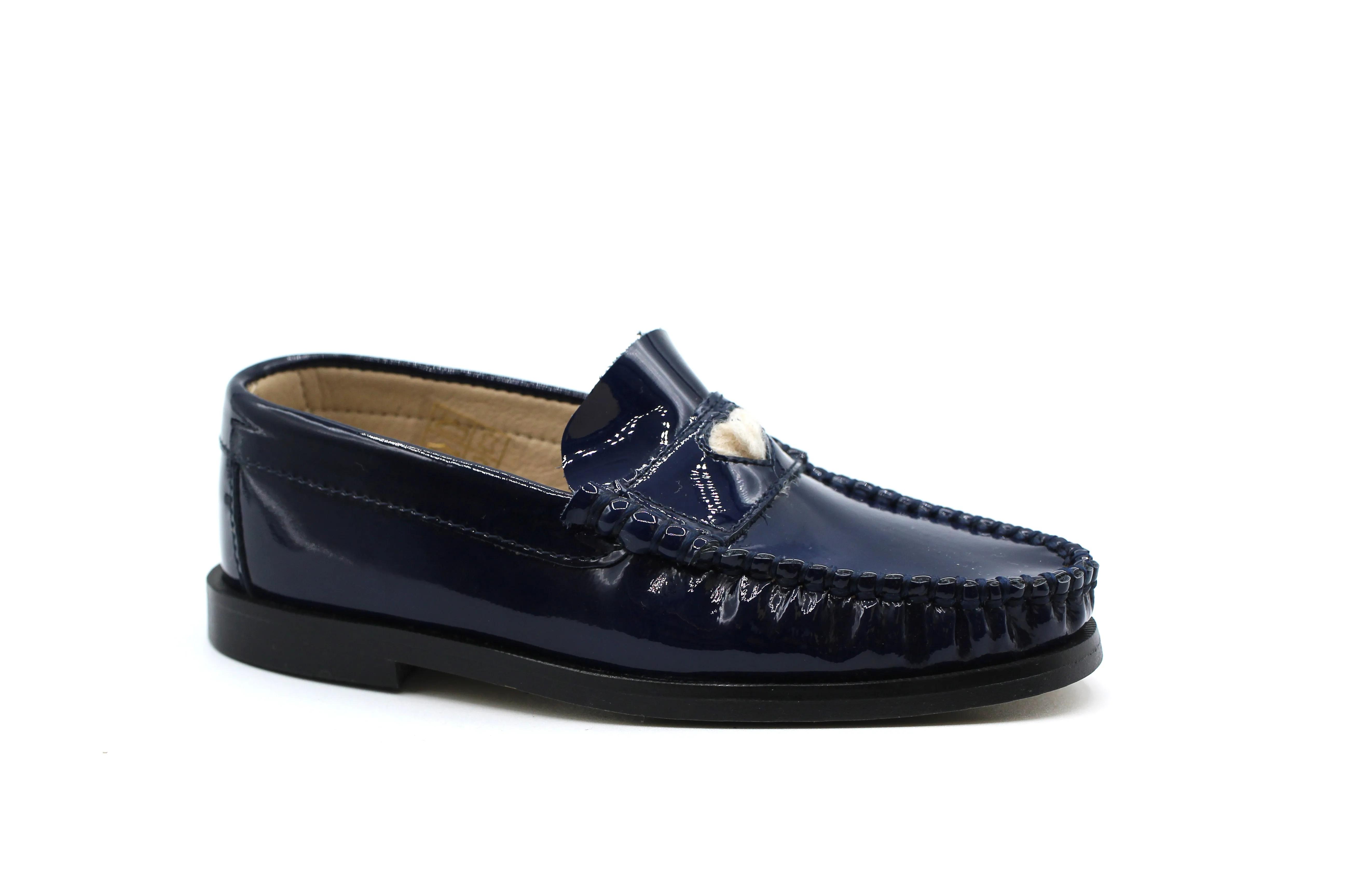 Don Louis Navy Patent Heart Loafer