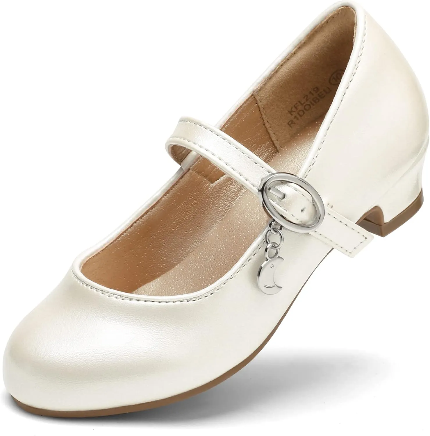 DREAM PAIRS Girls Mary Jane Low Heel Princess Flower Wedding Party Pump Dress Shoes