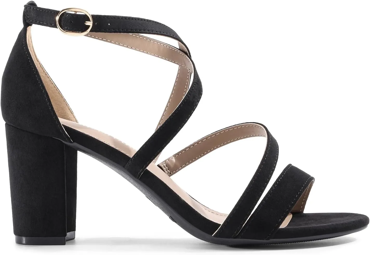 DREAM PAIRS Women’s Ankle Strap Dress Pump Low Chunky Heel Sandals