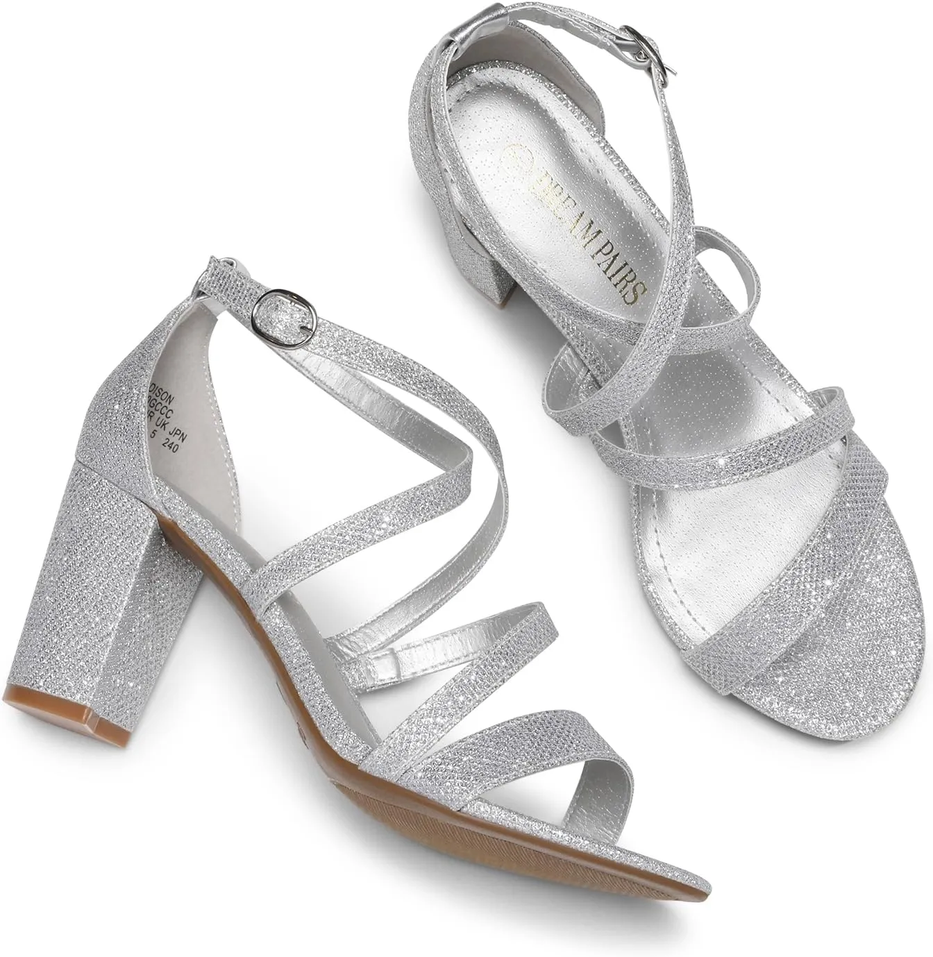 DREAM PAIRS Women’s Ankle Strap Dress Pump Low Chunky Heel Sandals