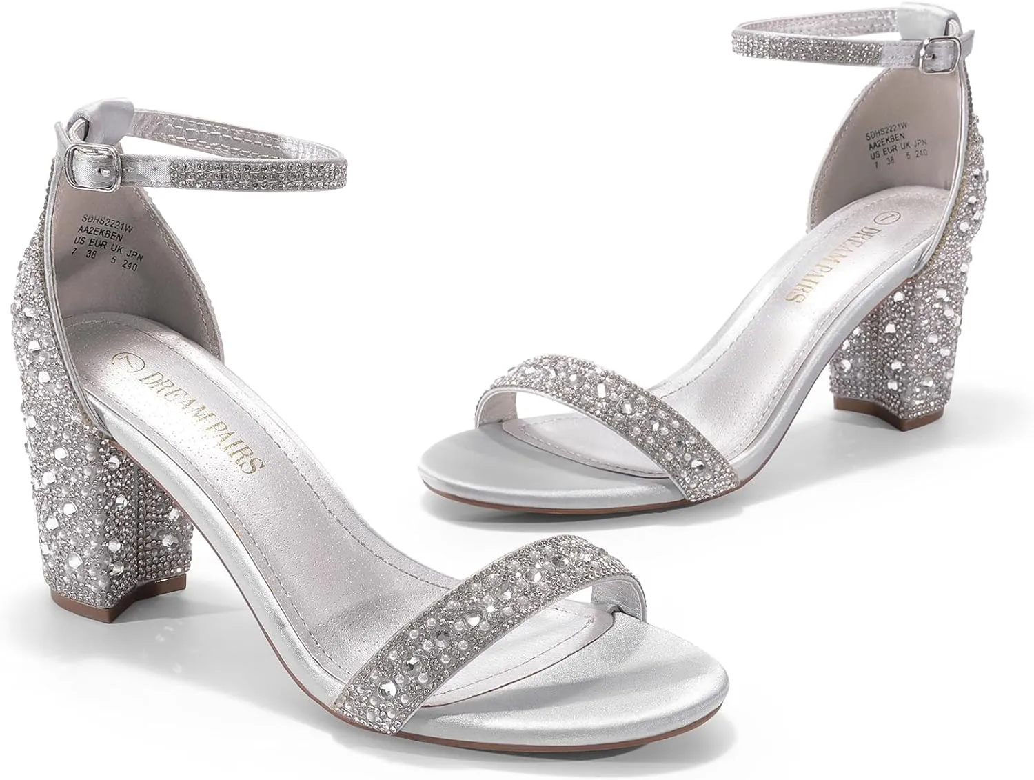 DREAM PAIRS Women's Chunk Low Heel Pump Sandals