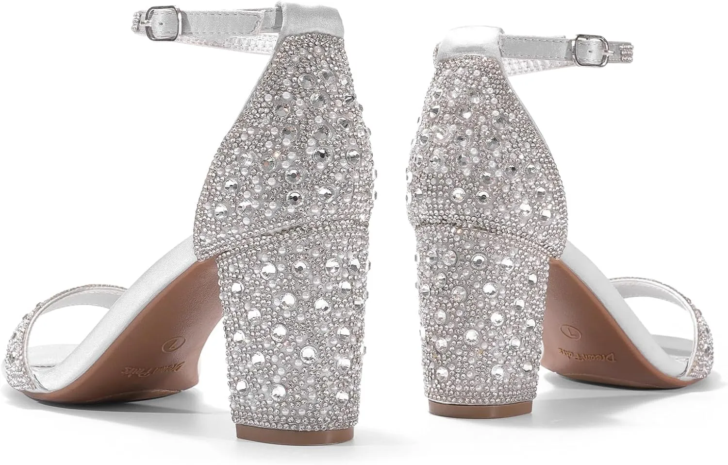 DREAM PAIRS Women's Chunk Low Heel Pump Sandals