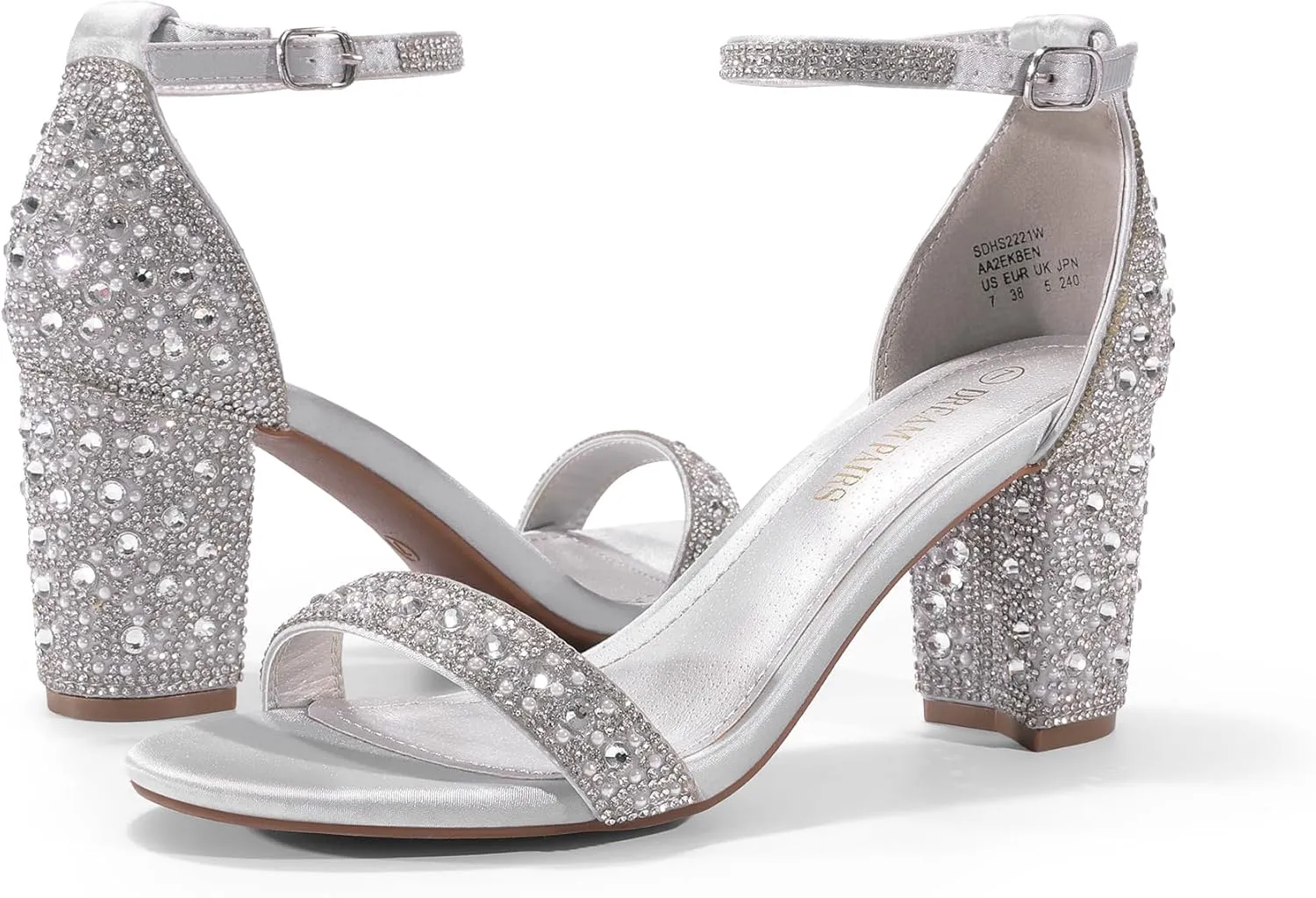 DREAM PAIRS Women's Chunk Low Heel Pump Sandals