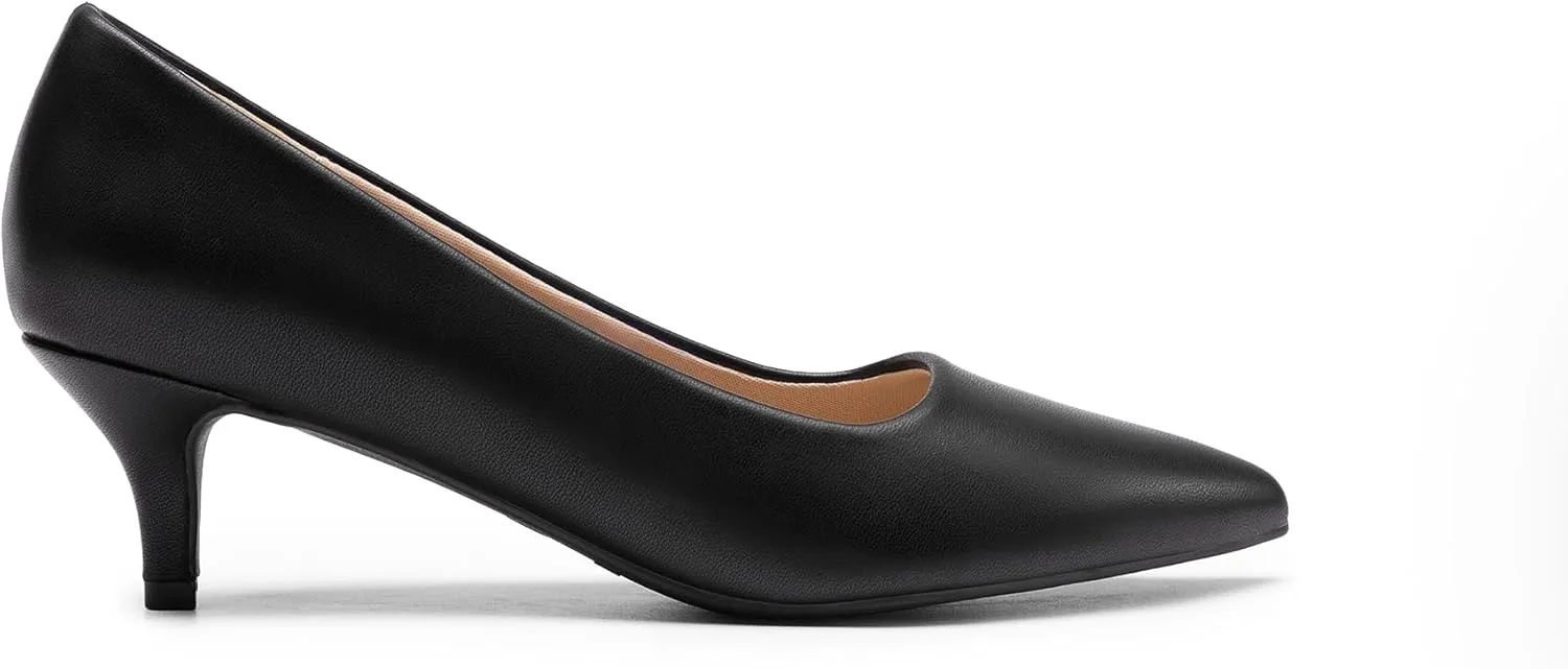 DREAM PAIRS Women's Pumps Kitten Heel Pointed Toe Shoes for Women Comfortable Office Work Dress Shoes