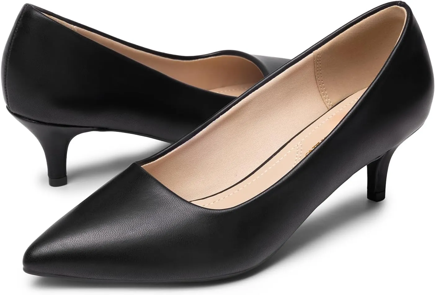 DREAM PAIRS Women's Pumps Kitten Heel Pointed Toe Shoes for Women Comfortable Office Work Dress Shoes