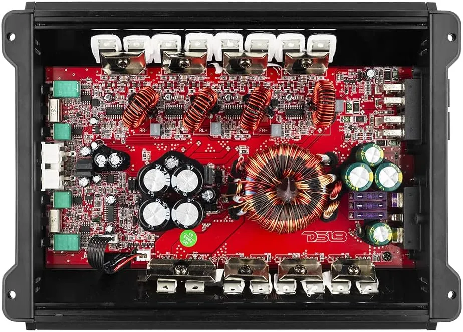 DS18 ZR800.4D Car Amplifier Class D 4-Channel Stereo Full Range Amp 3600 Watts Peak Power - Adjustable Frequency High/Low Pass Setting - Guaranteed to Supercharge Your Car Audio Sound System