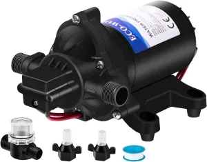 ECO-WORTHY 33-Series 12V RV Fresh Water Diaphragm Pump Quiet 4.0GPM 45PSI 12 Volt DC Self Priming Pressure Pump On Demand for Camper Boat Marine Washdown Sprayer Outdoor Shower