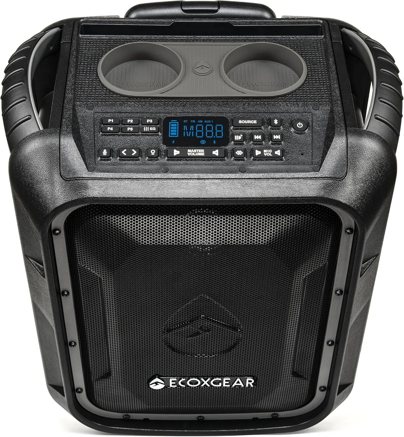 ECOXGEAR EcoBoulder  GDI-EXBLD810 Rugged Waterproof Floating Portable Bluetooth Wireless 100 Watt Speaker and PA System (Gray)