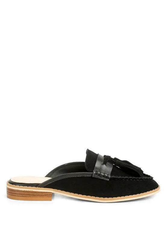 EDMANDA TASSLE  MULES *GENUINE LEATHER*
