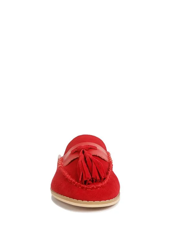 EDMANDA TASSLE  MULES *GENUINE LEATHER*