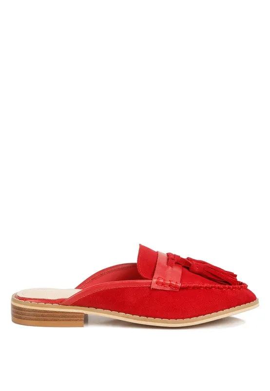 EDMANDA TASSLE  MULES *GENUINE LEATHER*