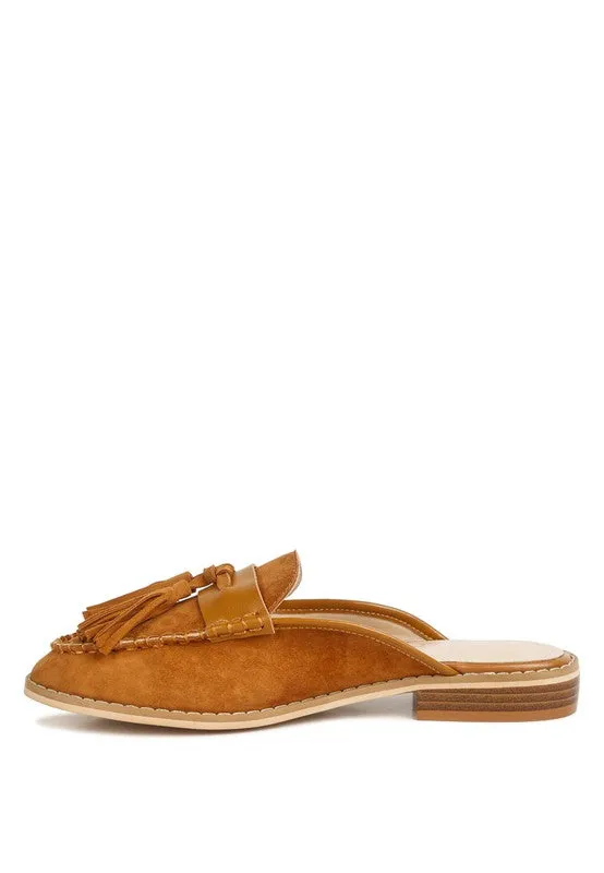EDMANDA TASSLE  MULES *GENUINE LEATHER*