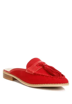 EDMANDA TASSLE  MULES *GENUINE LEATHER*
