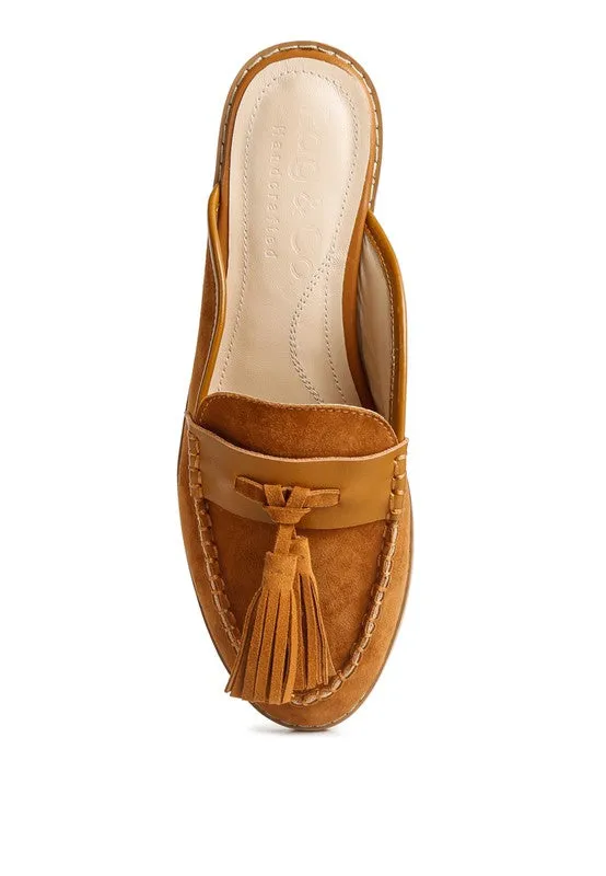 EDMANDA TASSLE  MULES *GENUINE LEATHER*