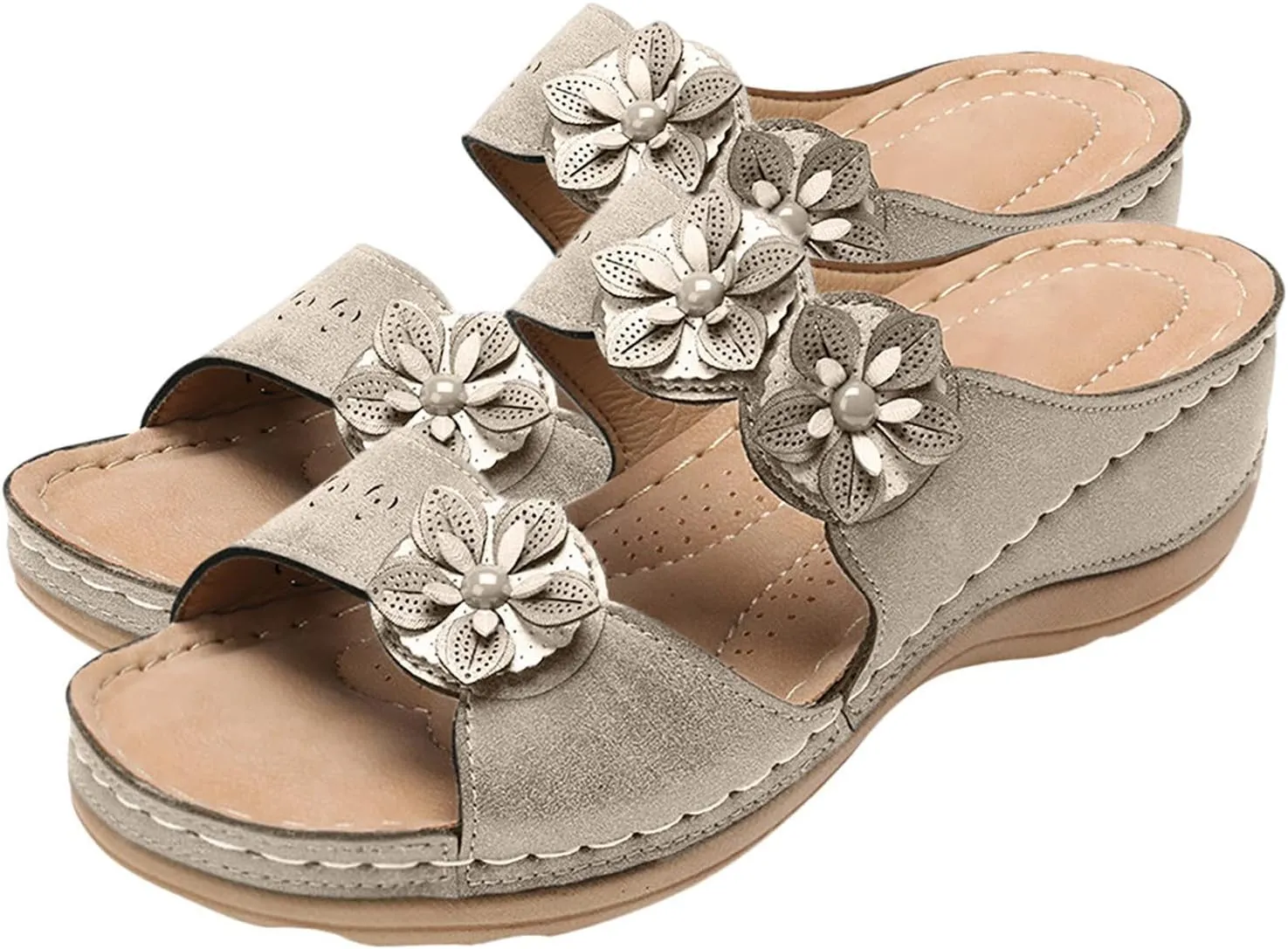 Eduavar Sandals for Women Dressy Summer, Orthopedic Sandals for Women Casual Open Toe Sandals Slippers Summer Beach Sandals