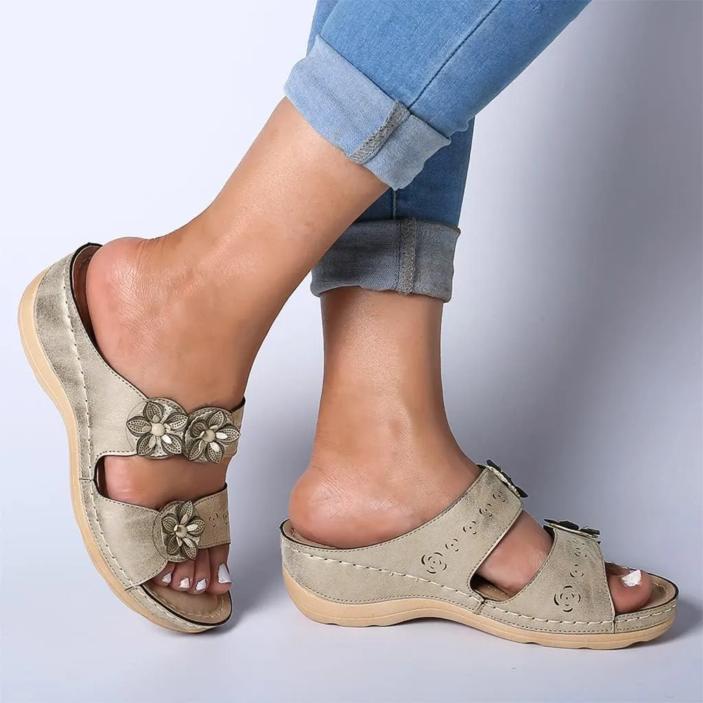 Eduavar Sandals for Women Dressy Summer, Orthopedic Sandals for Women Casual Open Toe Sandals Slippers Summer Beach Sandals