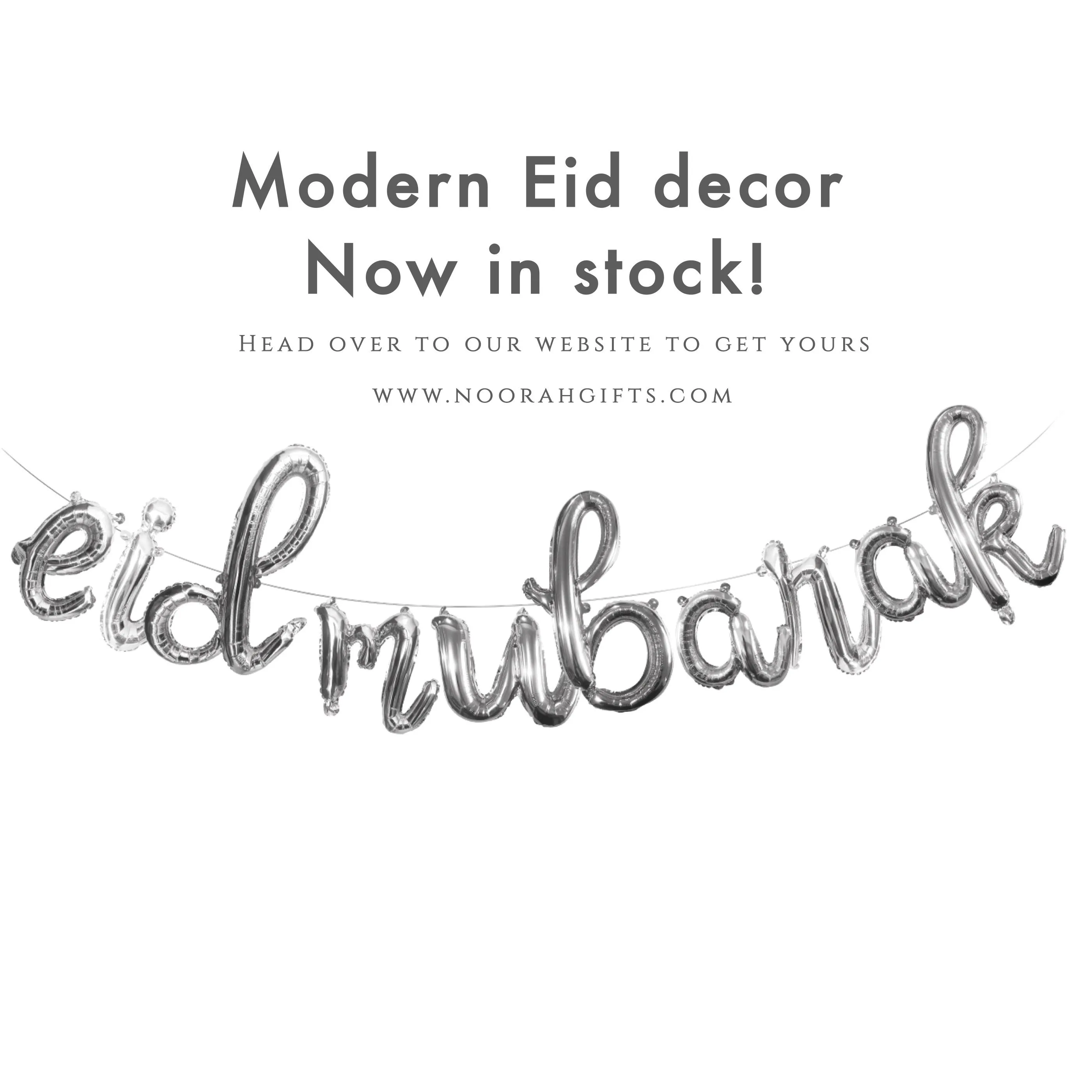 Eid Mubarak Balloon banner - Silver