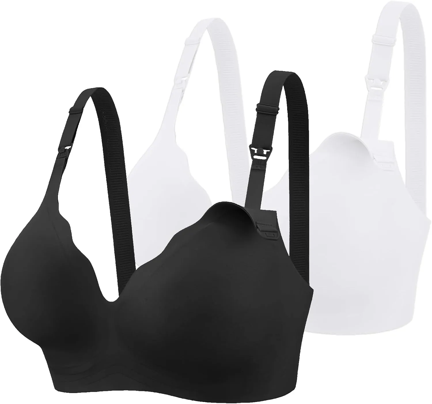 Ekouaer Nursing Bra Wavy Breastfeeding Bras for Women Seamless Maternity Support Wireless Pregnancy Sleep Bralette