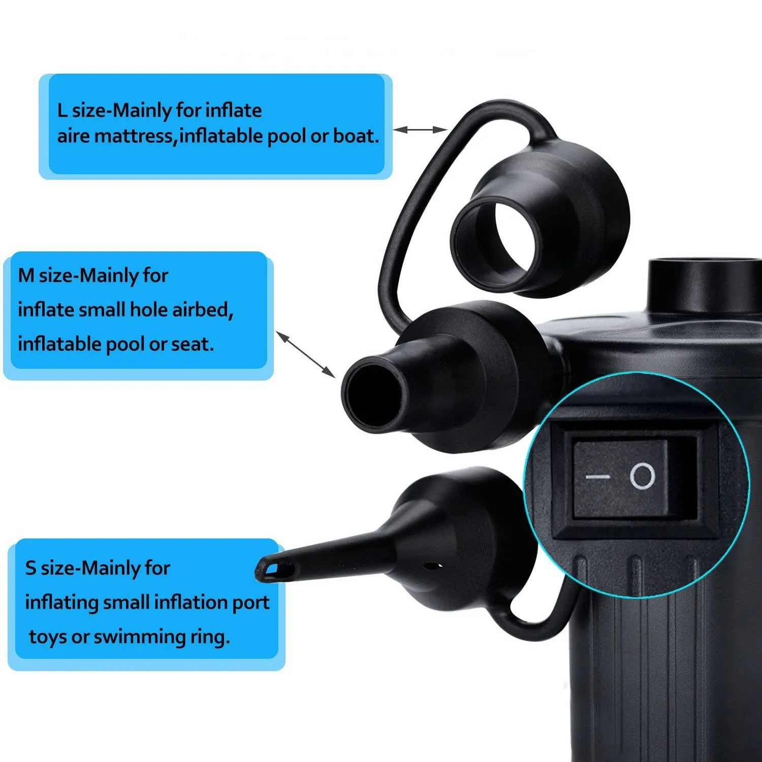 Electric Air Pump for Swimming Ring Inflatable Boat