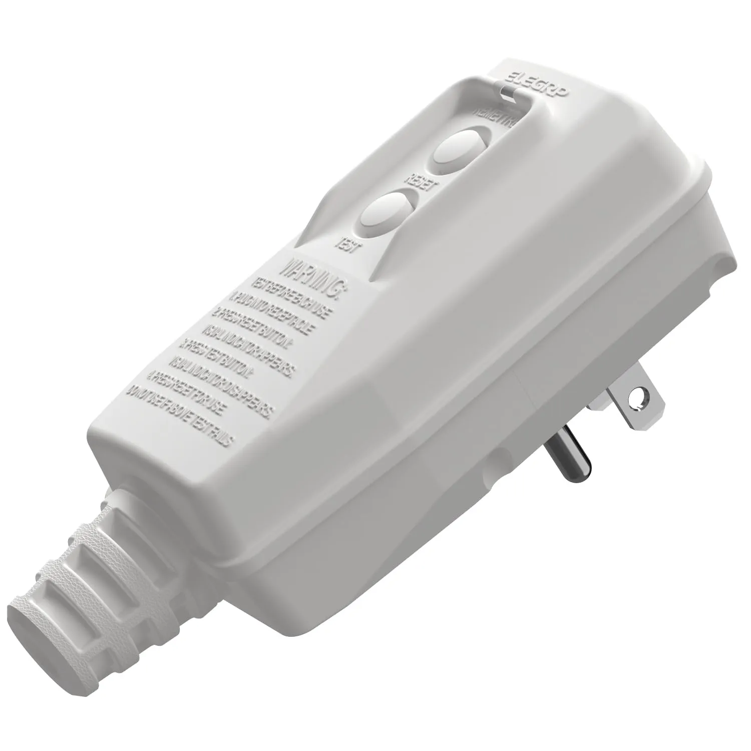 ELEGRP G1215PA G20PAS Patented Auto Monitoring GFCI Replacement Plug Assembly, Auto Reset 15A Grounded 3 Wires 3 Prongs for Smart Toilet, Power Pressure Washer, Pool Pump etc, UL, 1 Pack, White