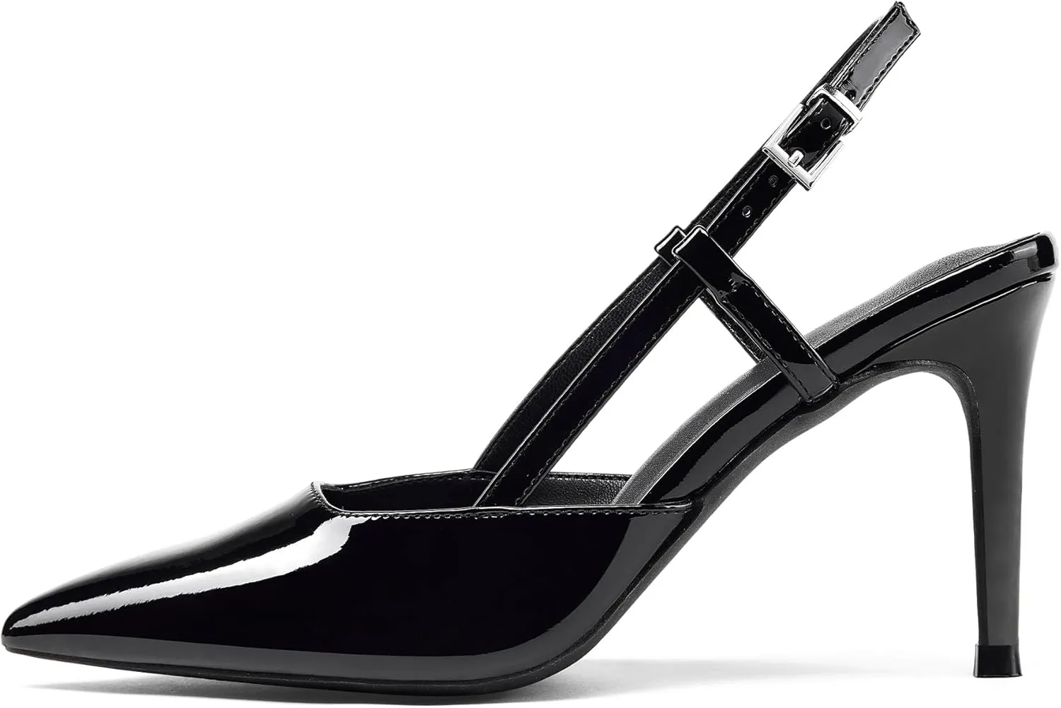 Elisabet Tang Women's Closed Toe Slingback Pointed Toe Stiletto Heel Pump Dress Shoes Buckle Strap Party Pumps Sexy