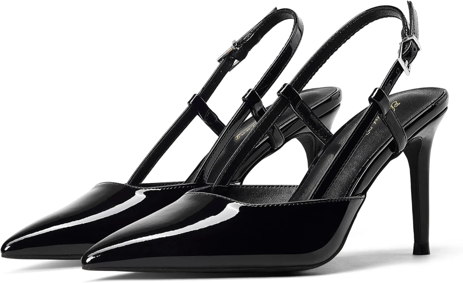 Elisabet Tang Women's Closed Toe Slingback Pointed Toe Stiletto Heel Pump Dress Shoes Buckle Strap Party Pumps Sexy