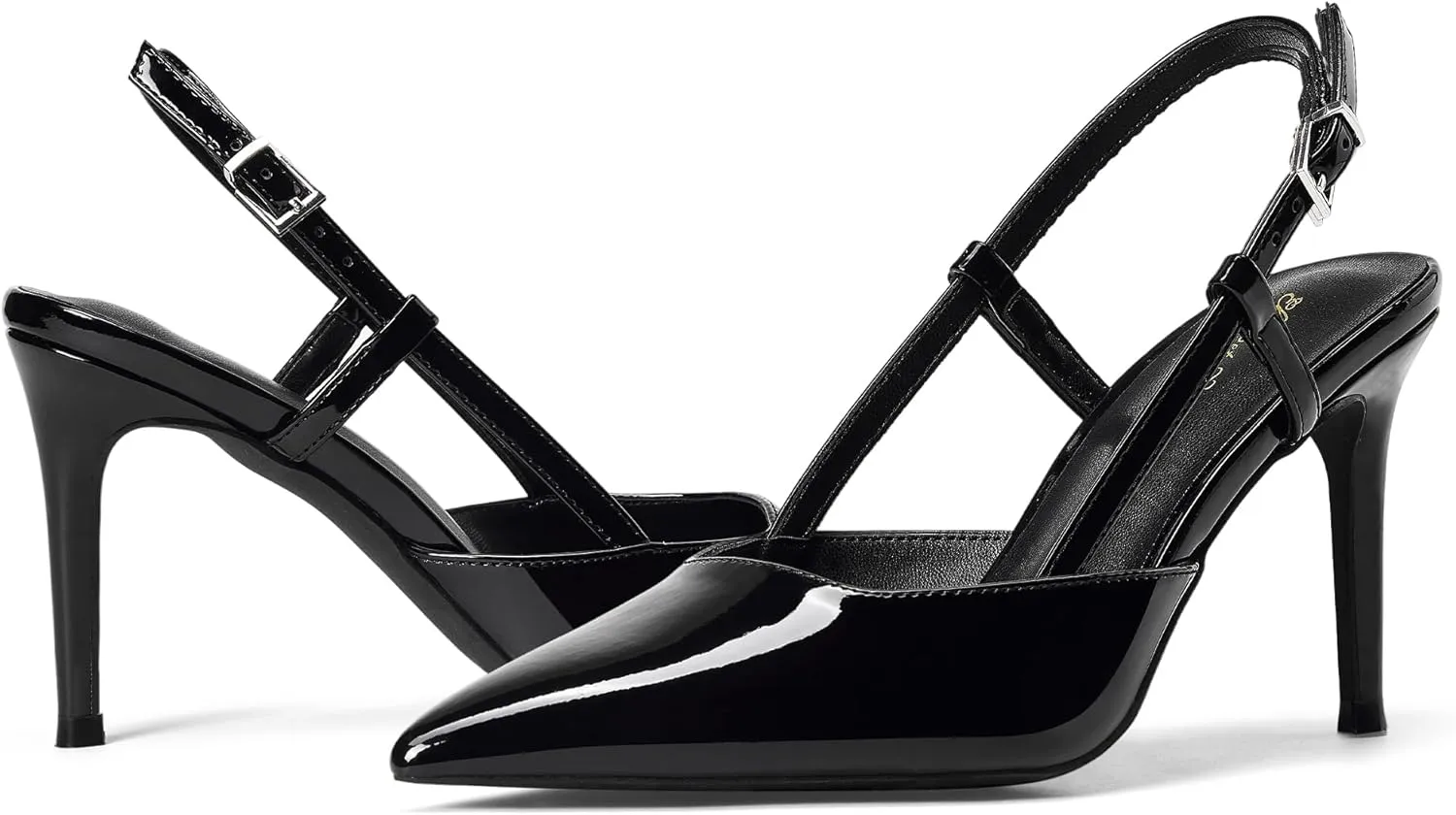 Elisabet Tang Women's Closed Toe Slingback Pointed Toe Stiletto Heel Pump Dress Shoes Buckle Strap Party Pumps Sexy