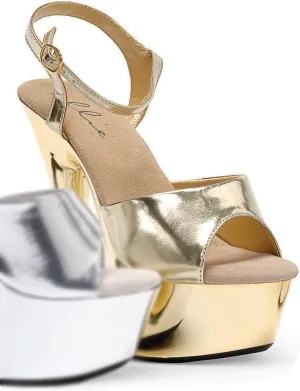 Ellie Shoes Women's 609-CHROME Platform Sandal