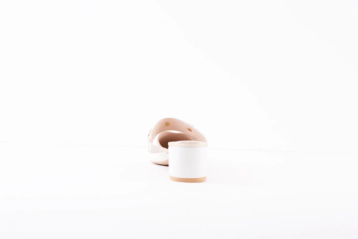 EMIS - 8005/415 MEDIUM BLOCK HEEL MULE - CREAM
