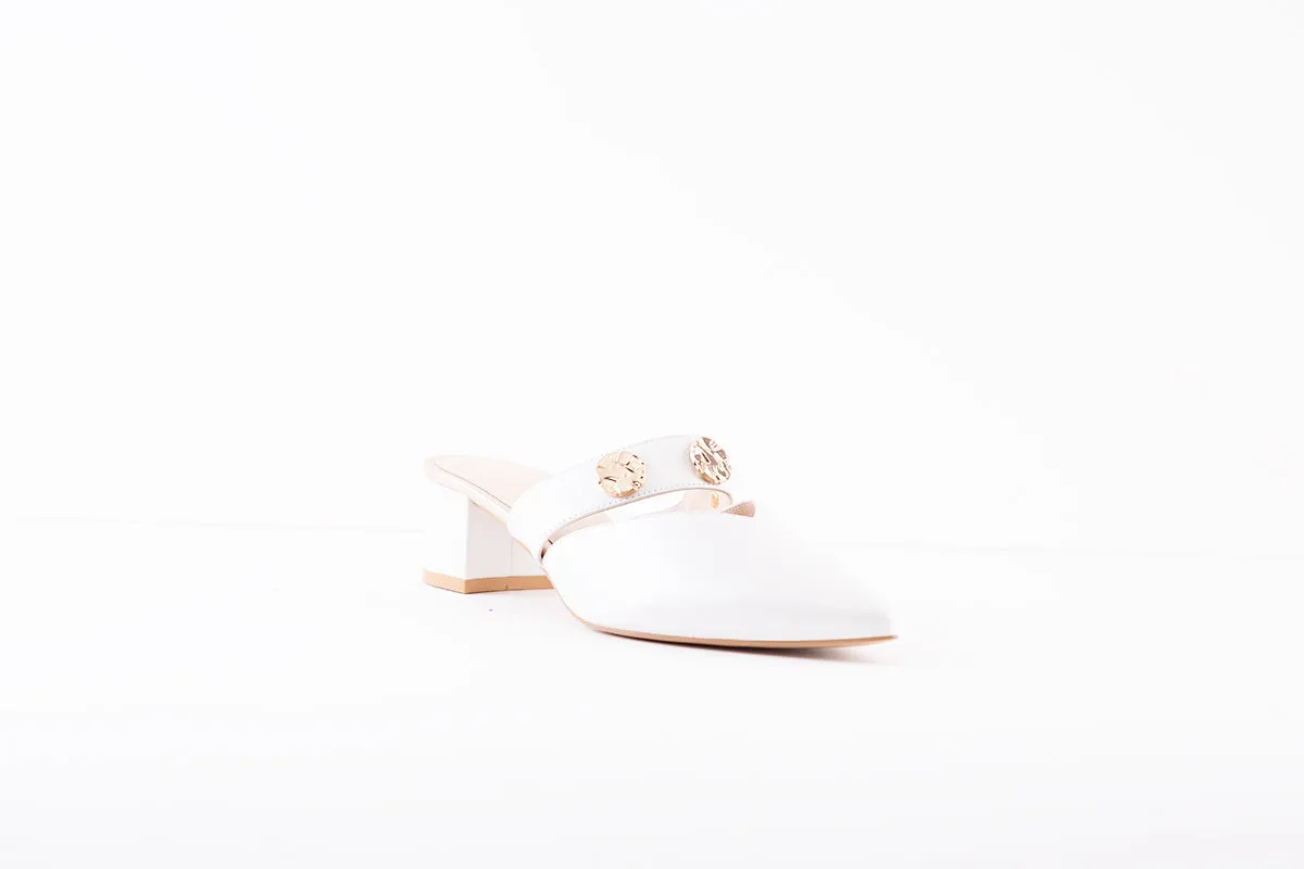 EMIS - 8005/415 MEDIUM BLOCK HEEL MULE - CREAM