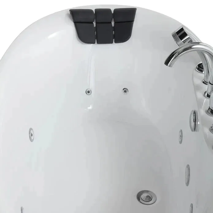 Empava 59 in. Oval Freestanding Jetted Bathtub in White Acrylic (59AIS12)