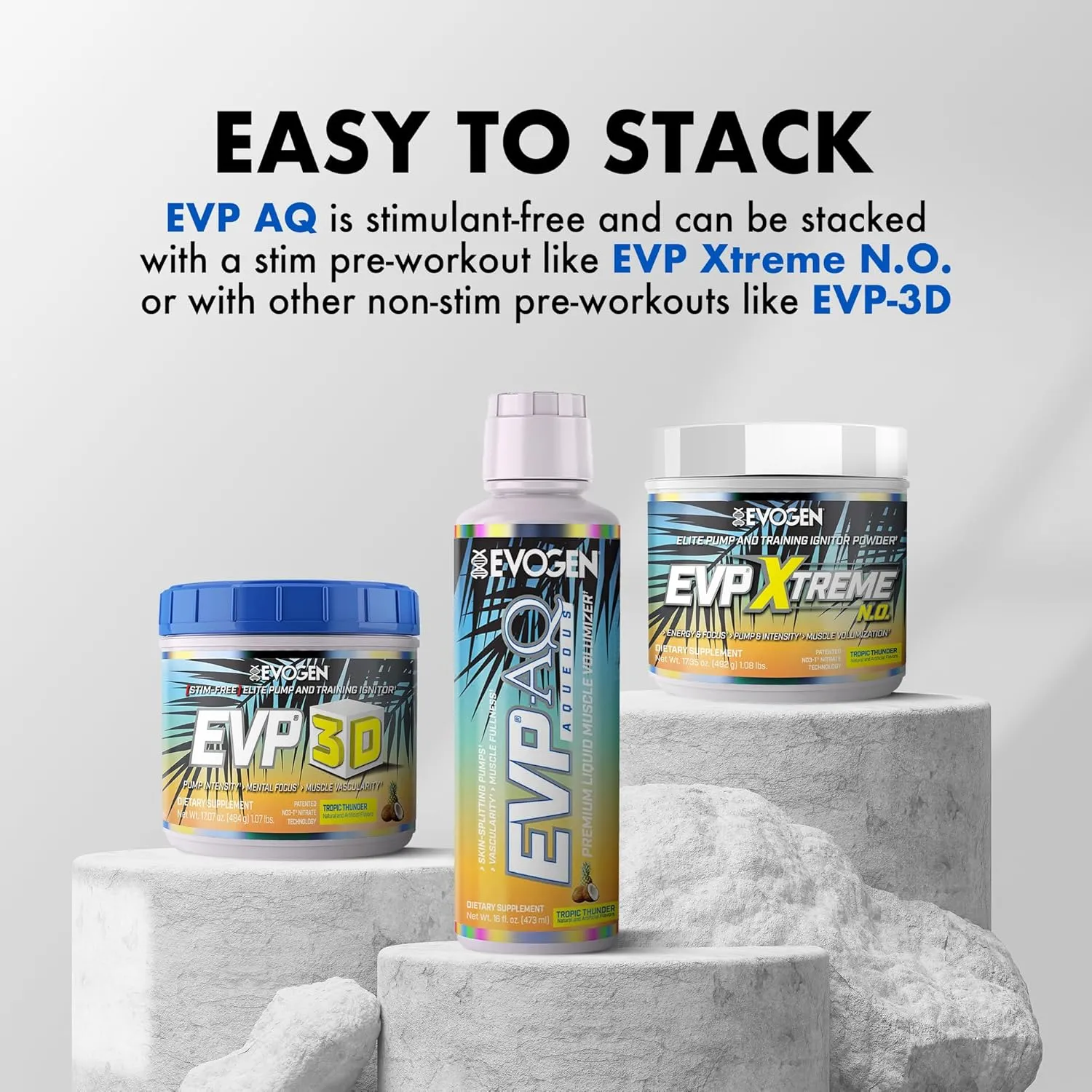 Evogen EVP AQ - Liquid Glycerol Muscle Volumizer | Pre Workout for Pumps, Vascularity, & Hydration | Premium Preworkout for Men & Women | Tropic Thunder | 16 fl oz