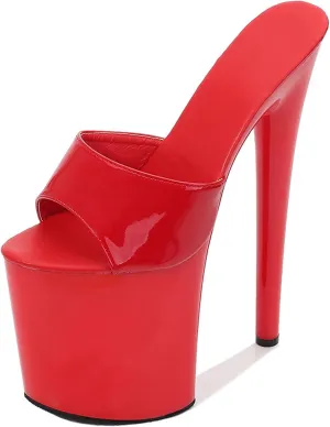F&A LOVING Women's Platform Slide 8 inch Heel Stiletto Sandal Shoes