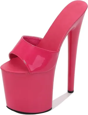 F&A LOVING Women's Platform Slide 8 inch Heel Stiletto Sandal Shoes