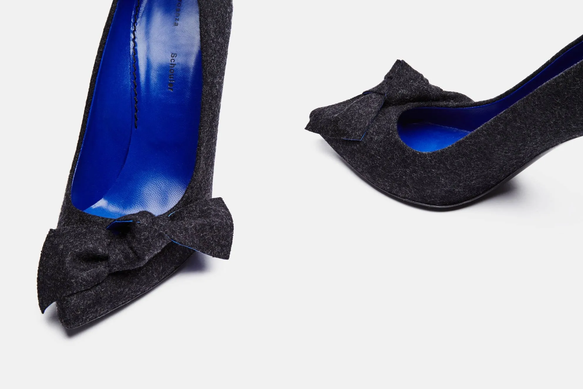 Felt 100mm Bow Pump - Dark Grey