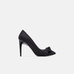 Felt 100mm Bow Pump - Dark Grey