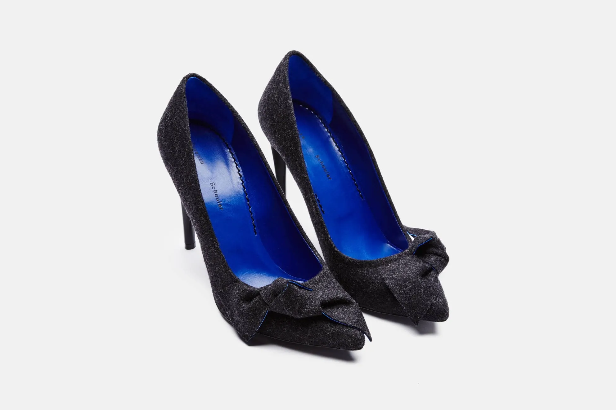 Felt 100mm Bow Pump - Dark Grey