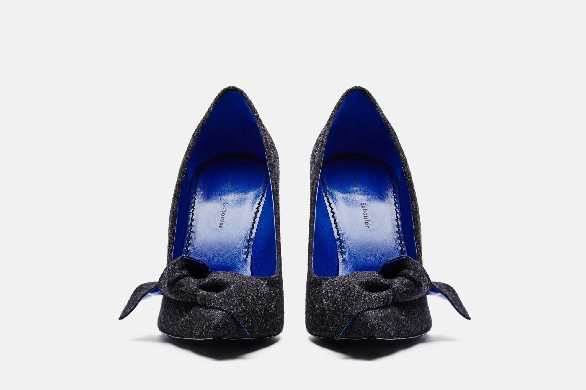 Felt 100mm Bow Pump - Dark Grey