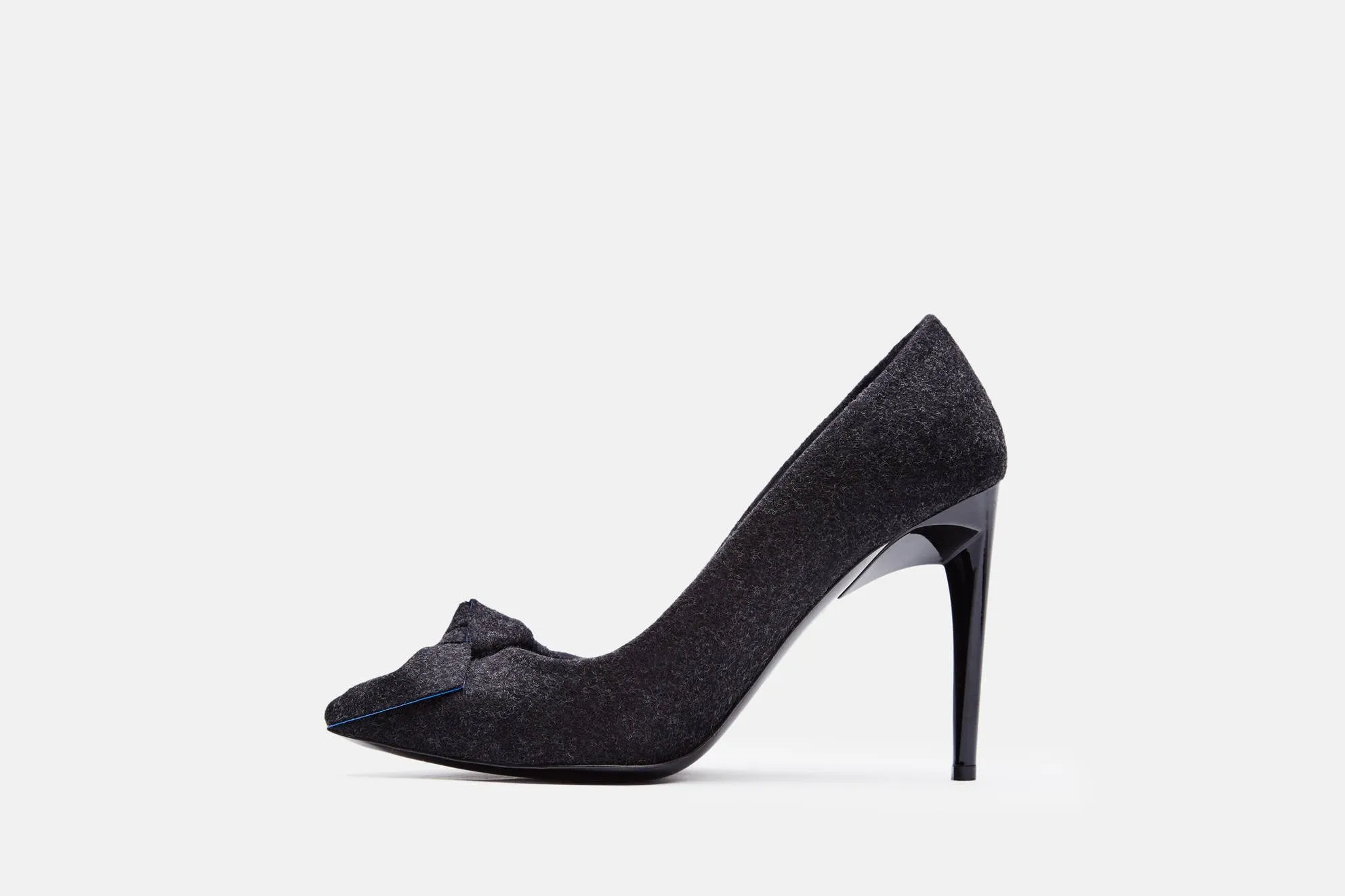 Felt 100mm Bow Pump - Dark Grey