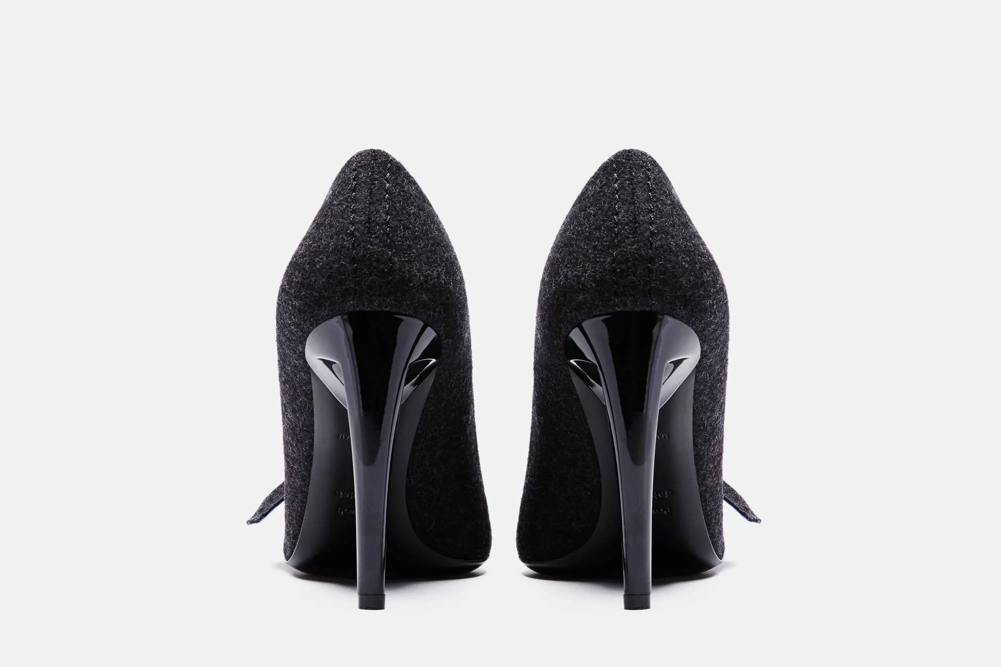 Felt 100mm Bow Pump - Dark Grey
