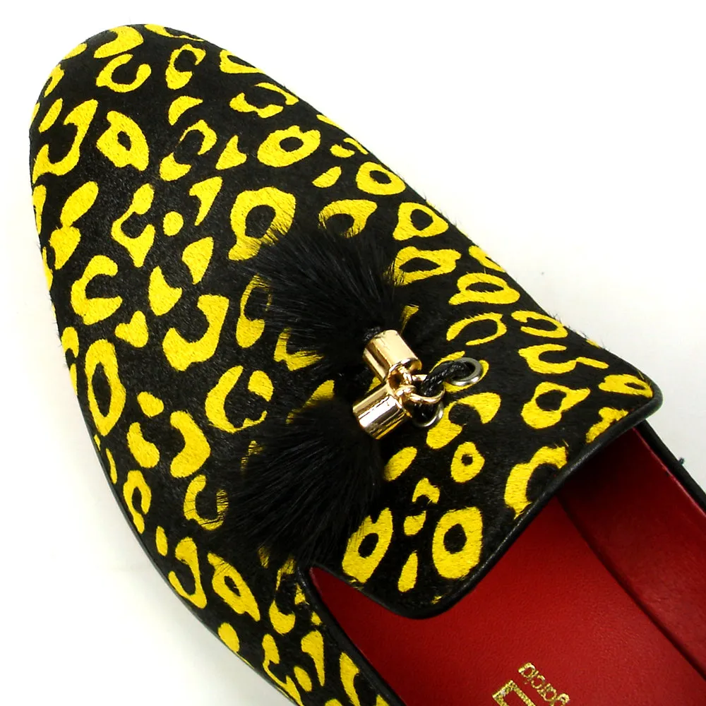 FI-7402 Black Yellow Pony Hair with Tassel Loafer Fiesso by Aurelio Garcia