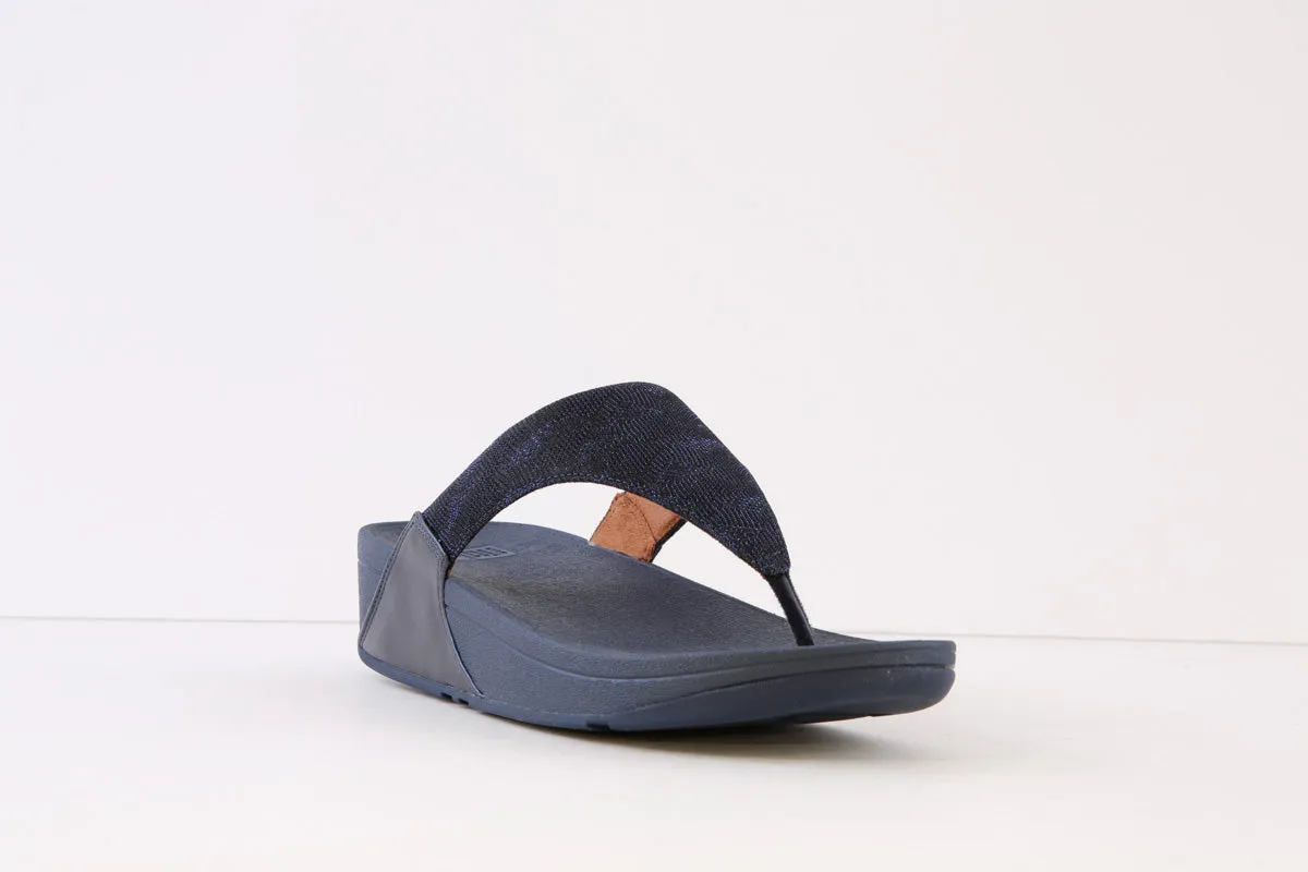 FITFLOP - LULU GLITZ  TOE-POST MULE - NAVY