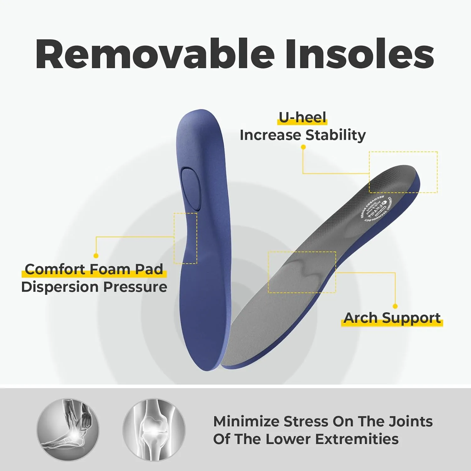 FitVille Men's Extra Wide Walking Shoes Comfortable Sneakers with Arch Support for Plantar Fasciitis - ArchPower FlyWave